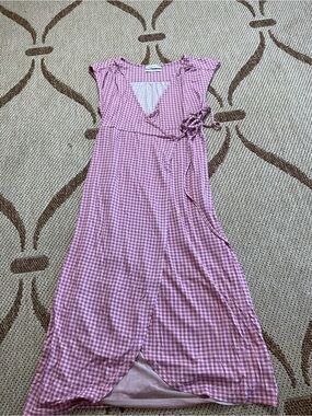 Urban outfitters Pink Gingham Wrap-Style Women’s Dress